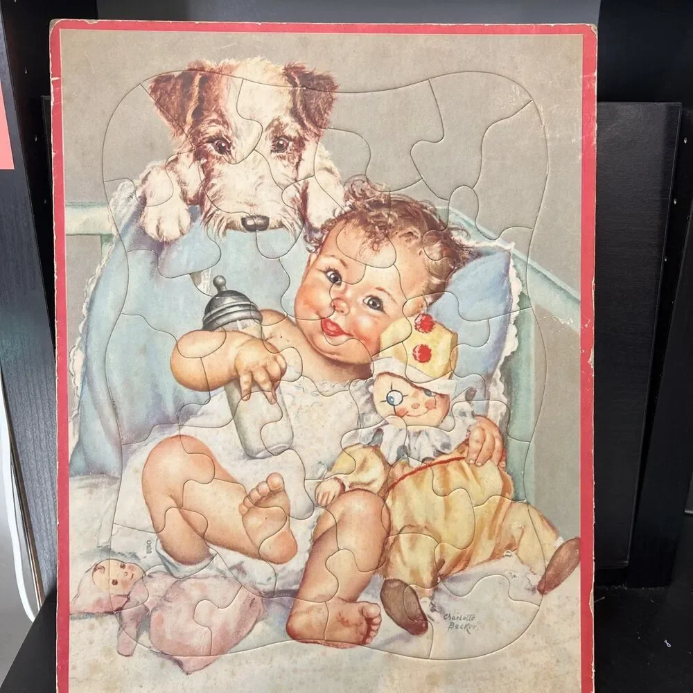Vintage Puzzle Walzer Charlotte Becker Adorables Jigsaw Framed 30s-40s